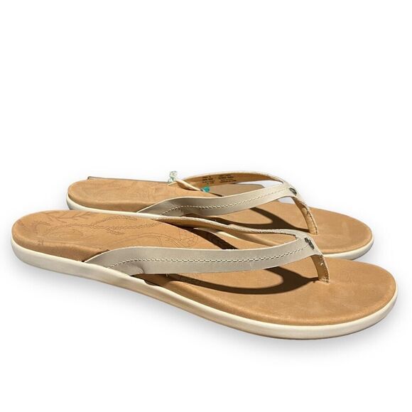 Olukai Honu Women's Size 11 Tapa/Goldensand Flip Flop Comfort Sandals New Turtle - Picture 3 of 6